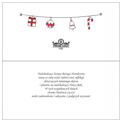 Kartki świąteczne na Boże Narodzenie dla firm z logo SD.9